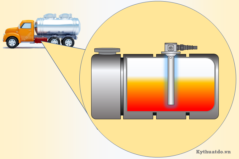 Cây đo mức dầu trong bồn dầu xe tải
